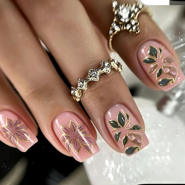 Artful Nail Art with Floral Design Stornfield
