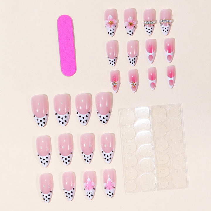 Floral-Accented Stiletto Nail Art Extensions Stornfield