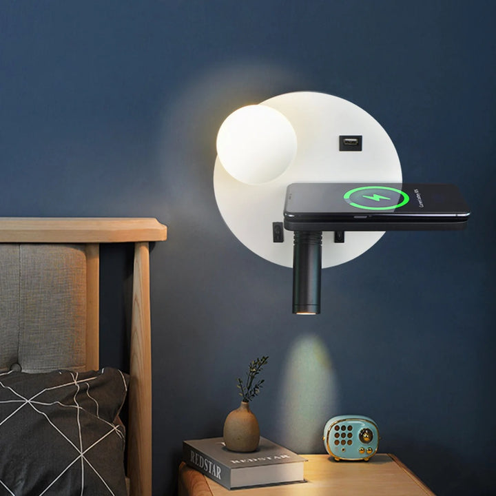 Multifunctional Wall Lamp with Wireless Charging
