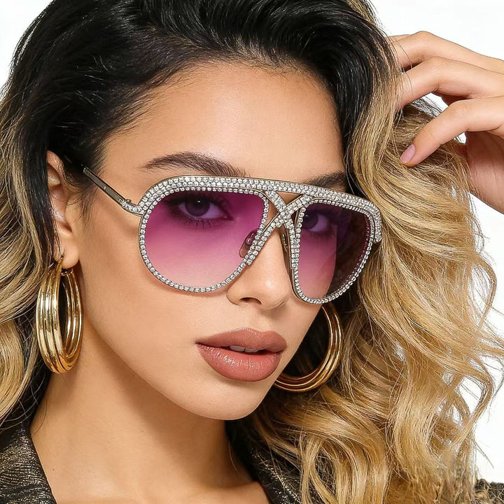 Ladies Glamorous Sunglasses with Rhinestone-Embellished Frame Stornfield