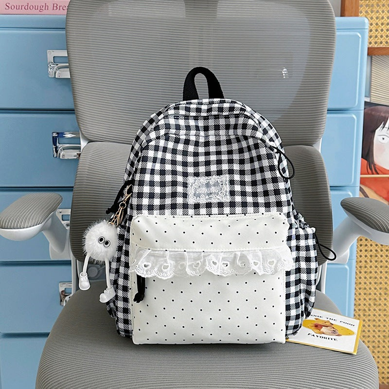 Cute Checkered Pattern Backpack Stornfield