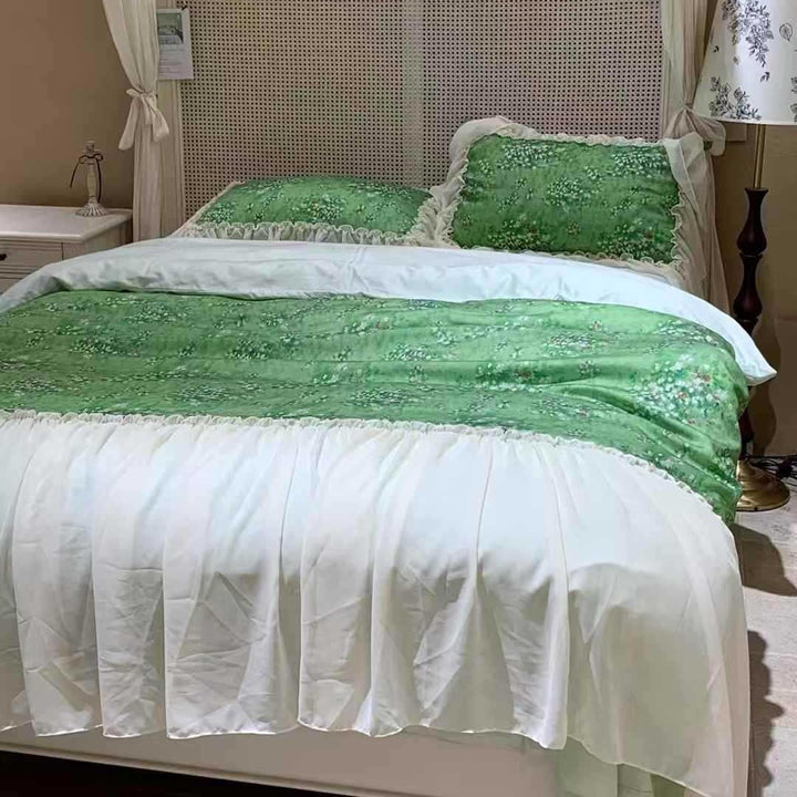 Floral Ruffled Duvet Cover Set with Pillow Shams