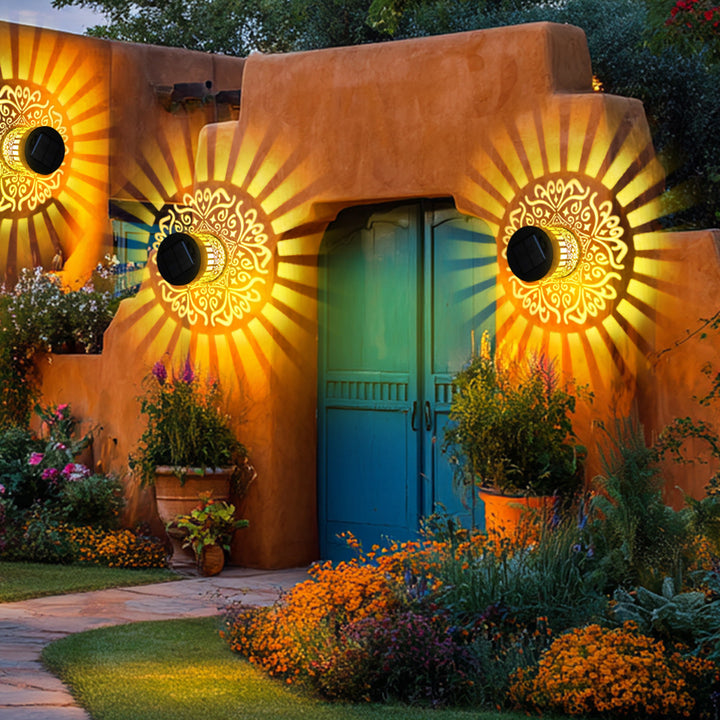 Solar Projection Garden Light With Decorative Floral Pattern And Dusk-To-Dawn Sensor Stornfield