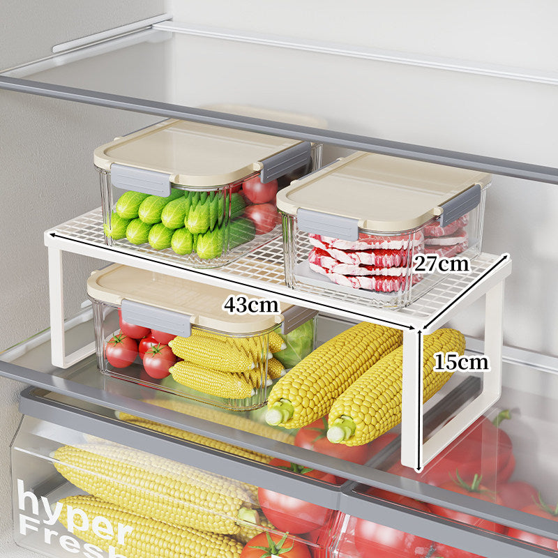 Refrigerator Mesh Shelf Riser Organizer with Open-Frame Legs