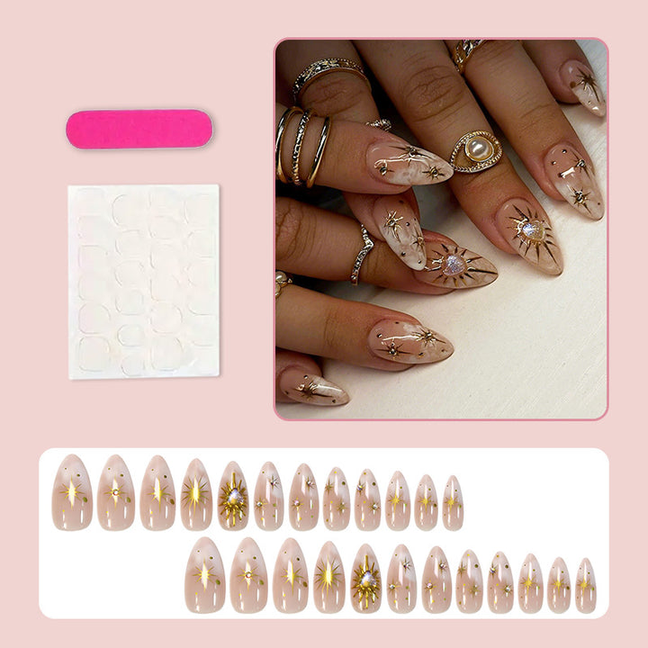 Nail art set with filigree flower and glitter accents Stornfield