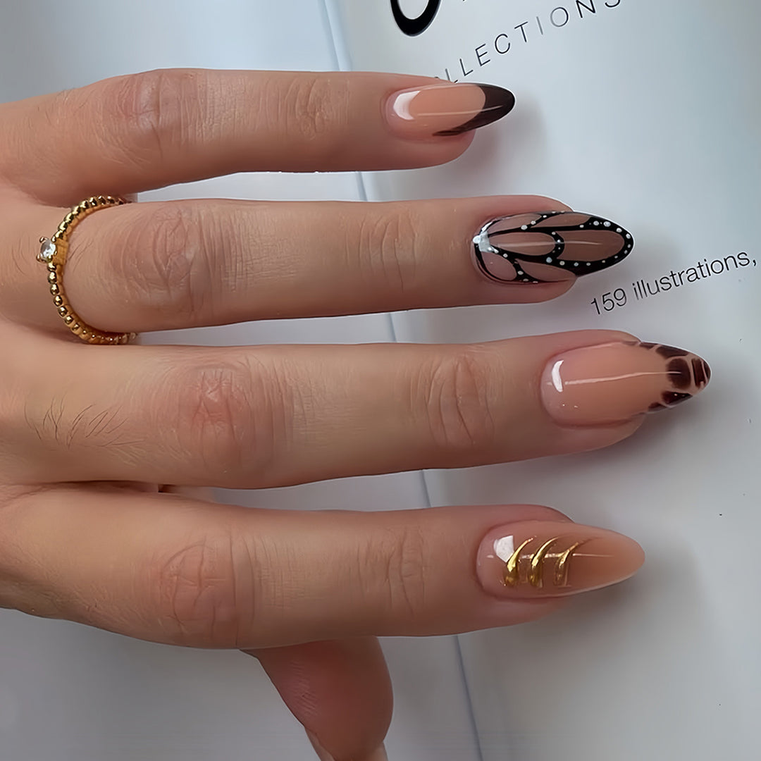 Designer Artistic Press-On Nail Extensions Stornfield