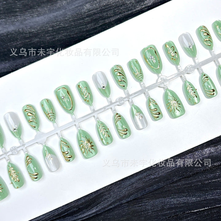 Elegant Polka Dot and Lace Press-On Nail Set