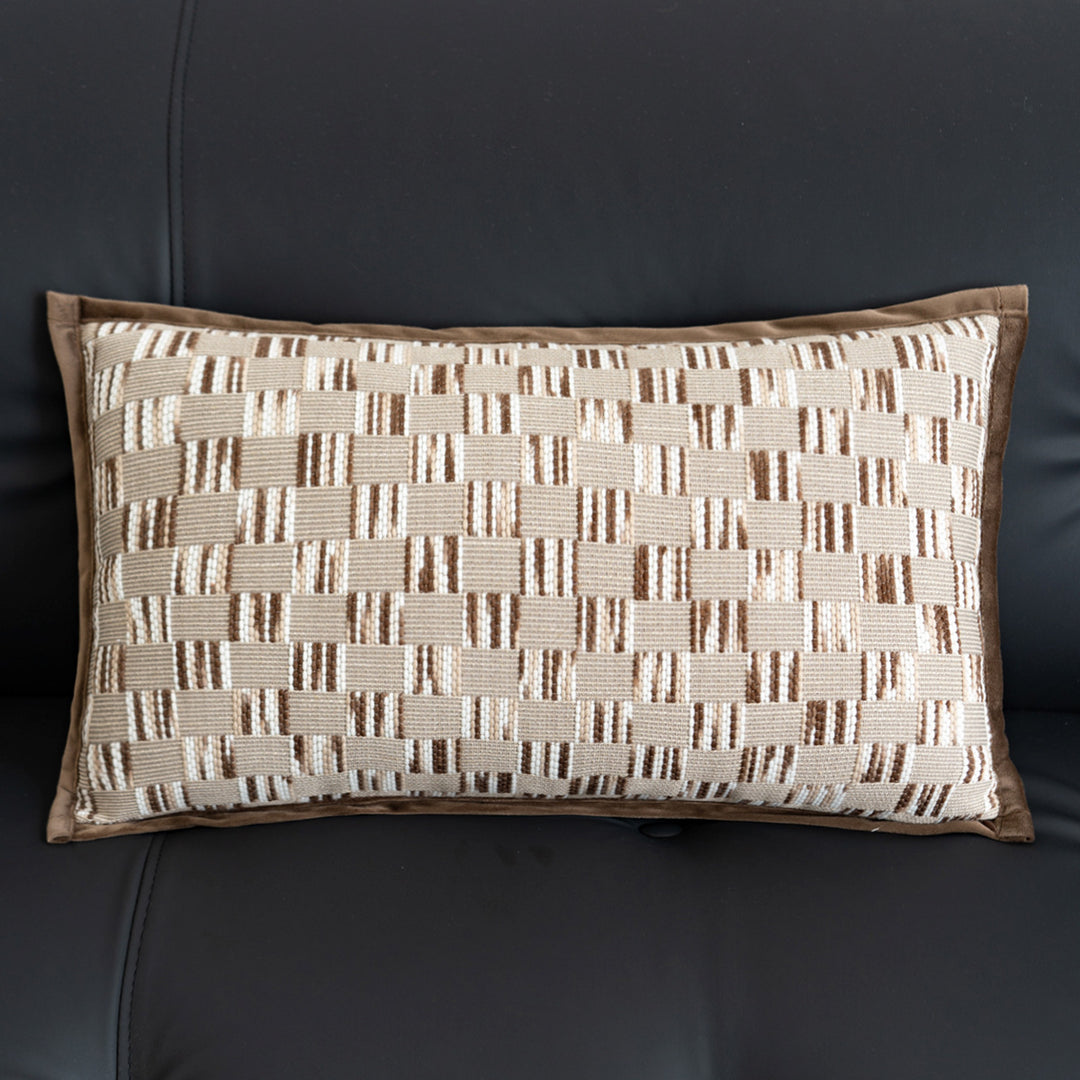 Decorative long cushion with texture pattern