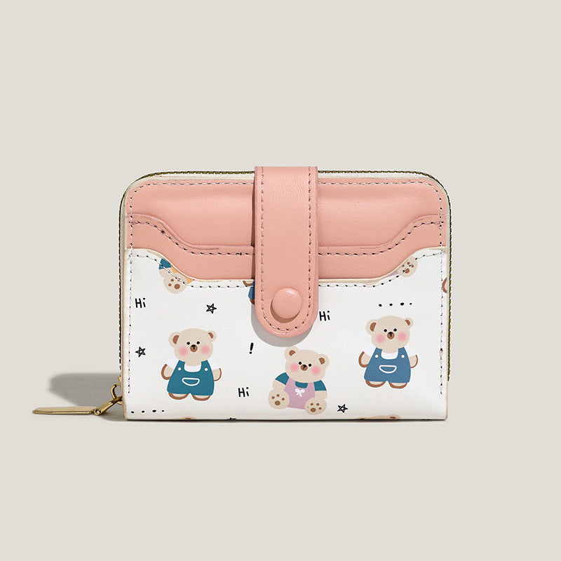 Playful Bear-Themed Zip Wallet