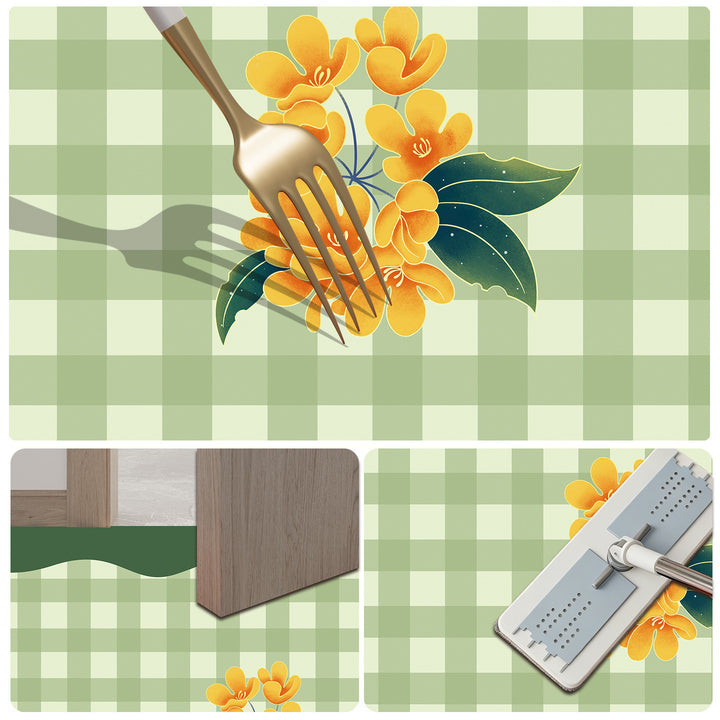 Stylish Floral Patterned Comfort Bath Mat Stornfield