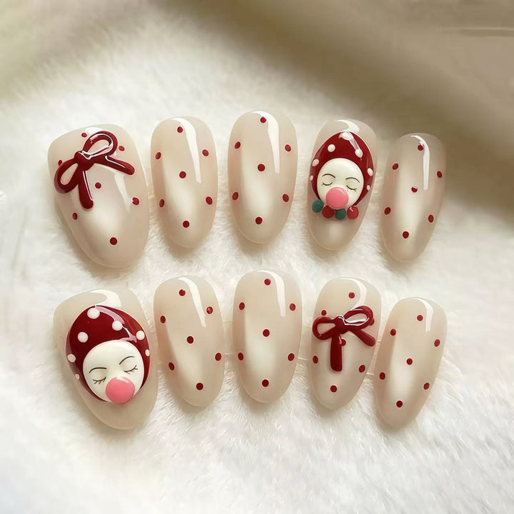 Festive Character-Themed Press-On Nail Set