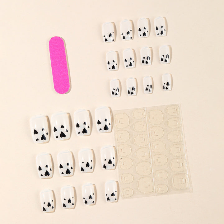 Heart-Accent Acrylic Nail Art Set Stornfield
