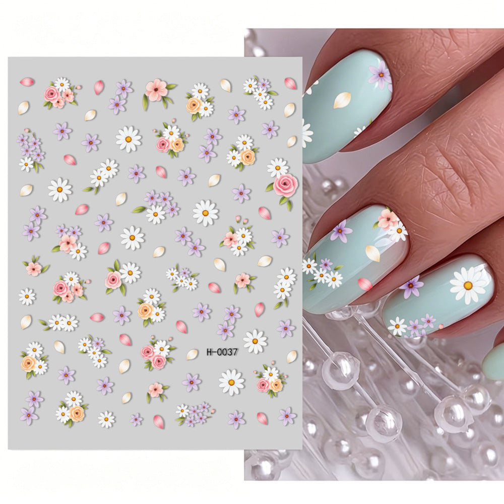 Floral Design Nail Art Sticker Set