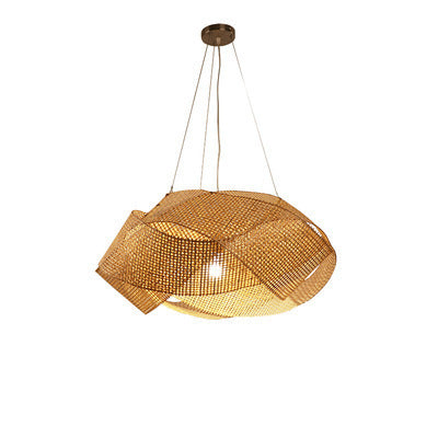 Woven Rattan Contemporary Pendant Light