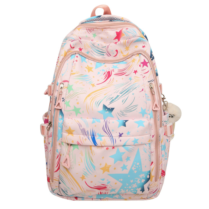 Backpack with Colorful Star Pattern and Innovative Storage Options Stornfield
