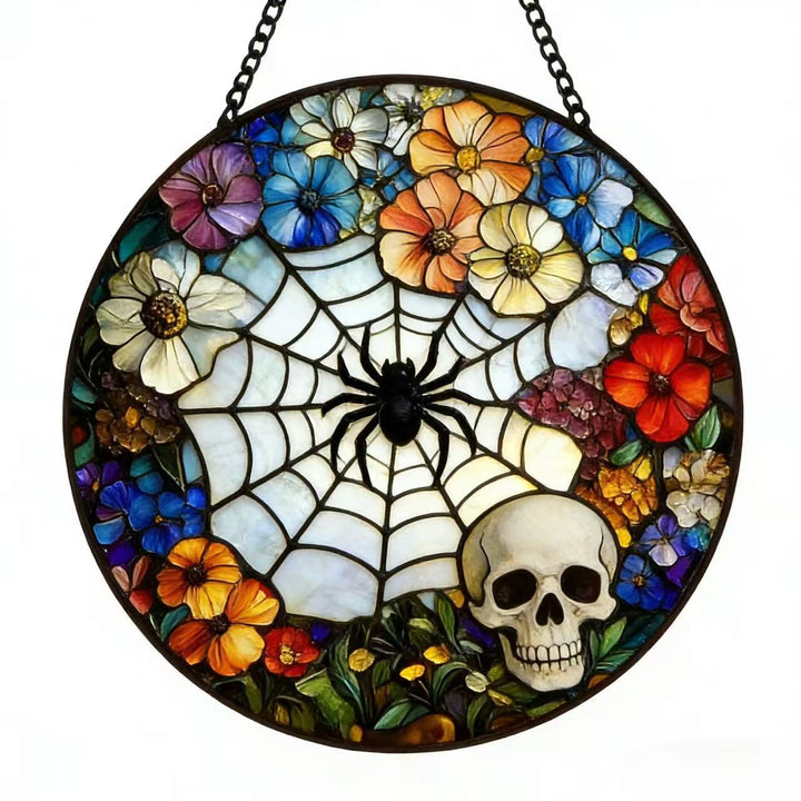 Decorative Skull Stained Glass Wall Art Stornfield