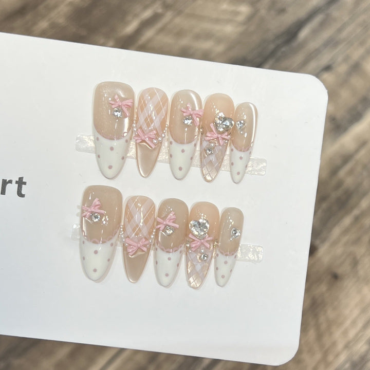 Decorative Bow Accent Press-On Nail Art Set Stornfield