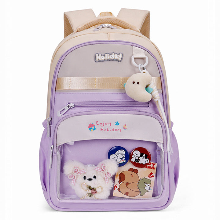 Playful school backpack with transparent compartment and creative accents Stornfield