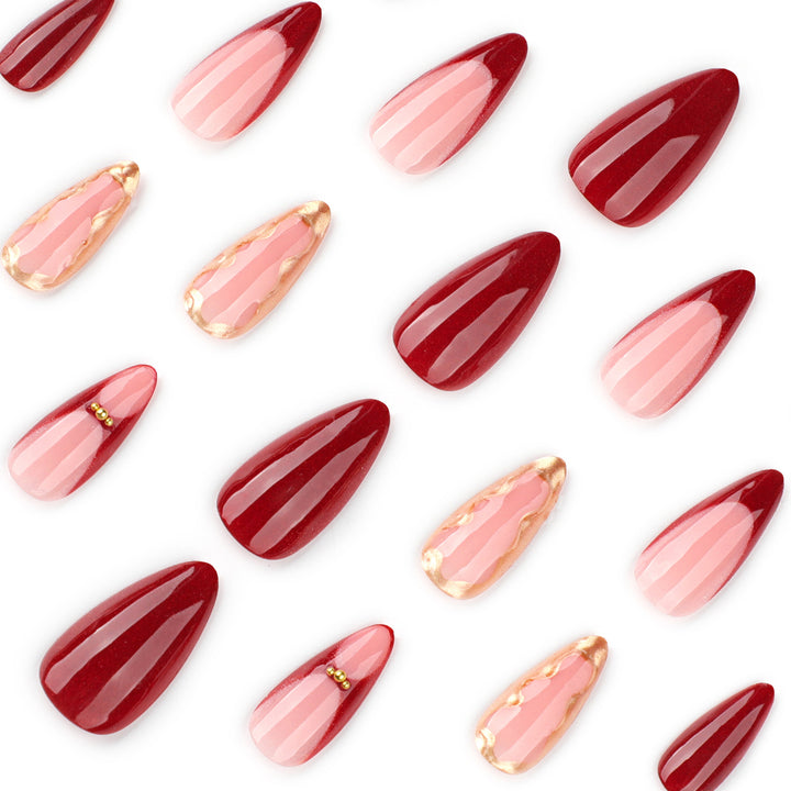 Artful nail extensions with glamorous design and glitter coating Stornfield