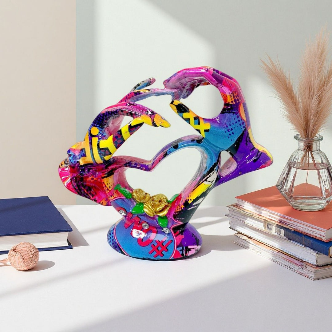 Artistic heart sculpture with intricate painting Stornfield