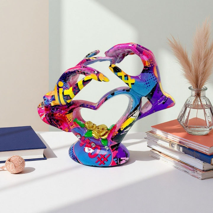 Artistic heart sculpture with intricate painting Stornfield