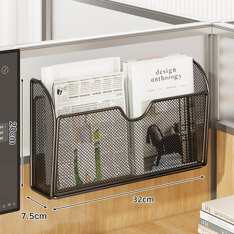 Mesh Partition-Mount Desk File and Magazine Organizer