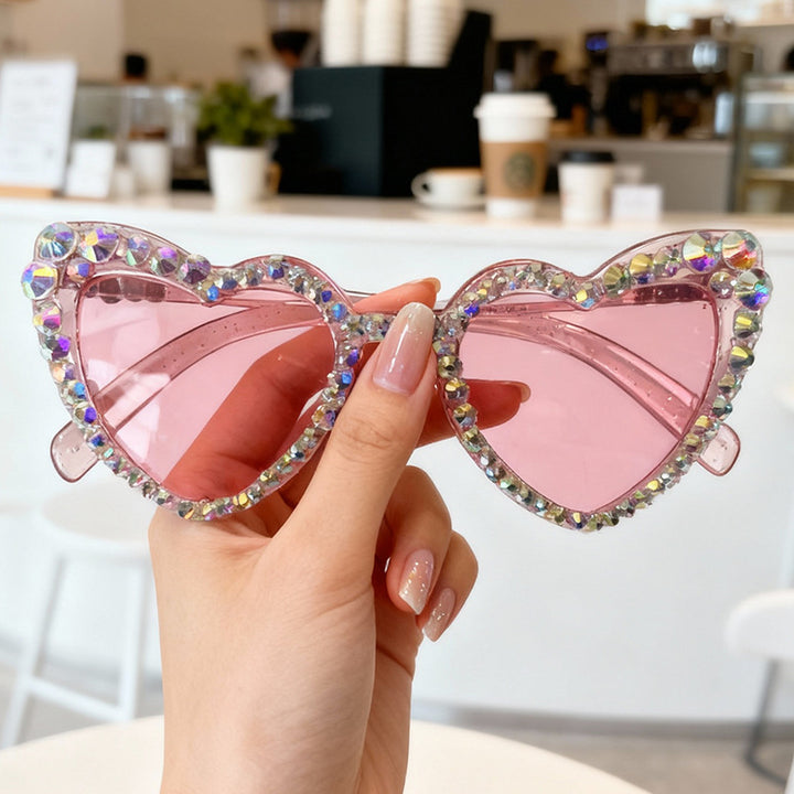 Rhinestone Heart-Shaped Sunglasses Stornfield