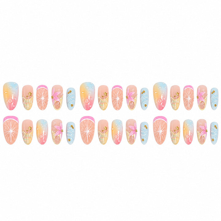 Artificial nails with creative flower and glitter detail Stornfield