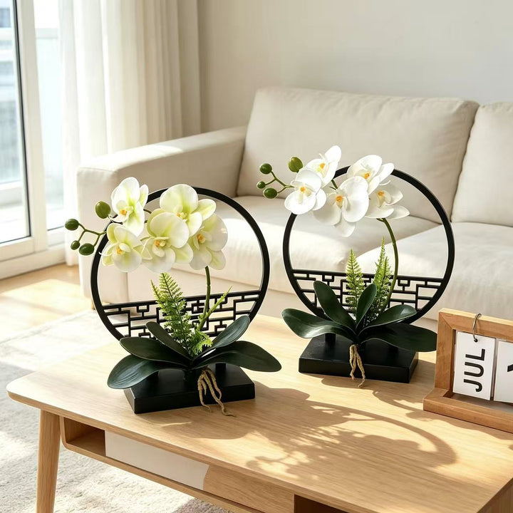 Elegant Faux Orchid Centerpiece for Tabletop Home Decor
