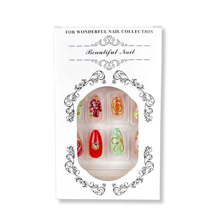 Creative Floral-Design Press-On Nails Set
