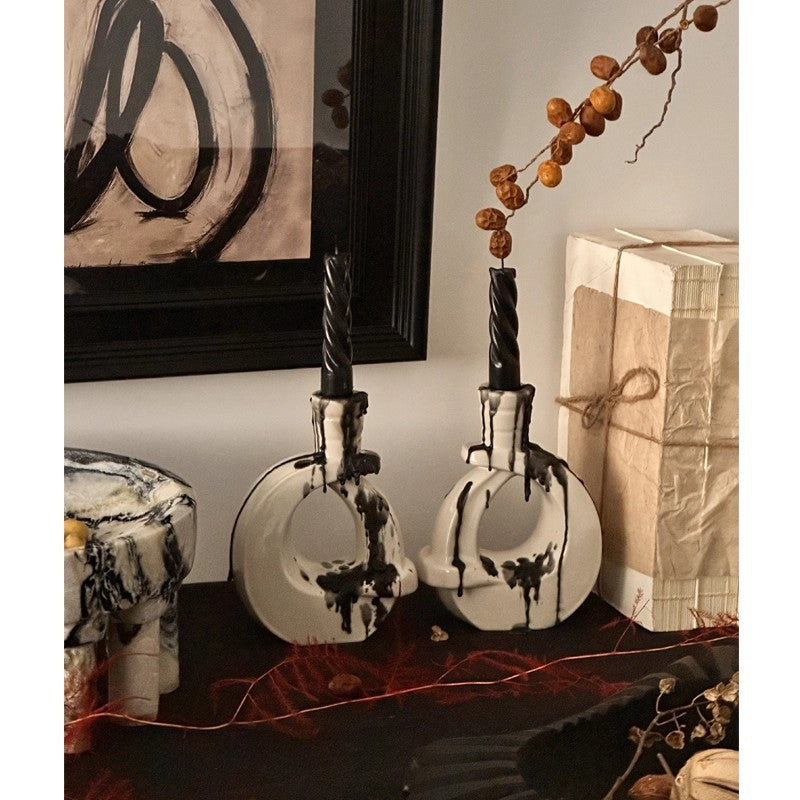 Artistic Candle Holder with Unique Drip Design