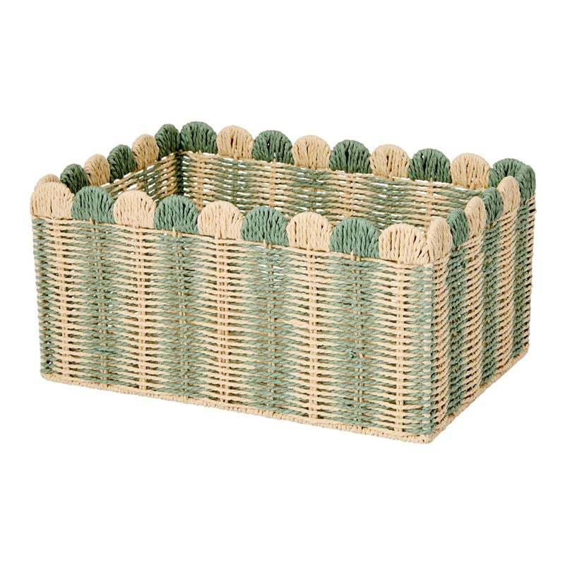 Decorative Scalloped Woven Storage Box Stornfield