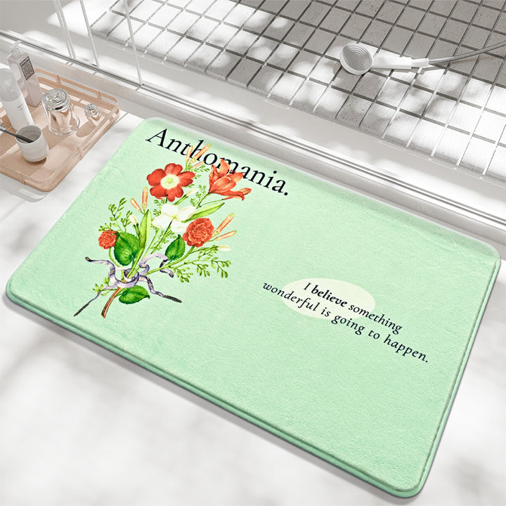 Floral-Decorative Bathroom Mat Stornfield