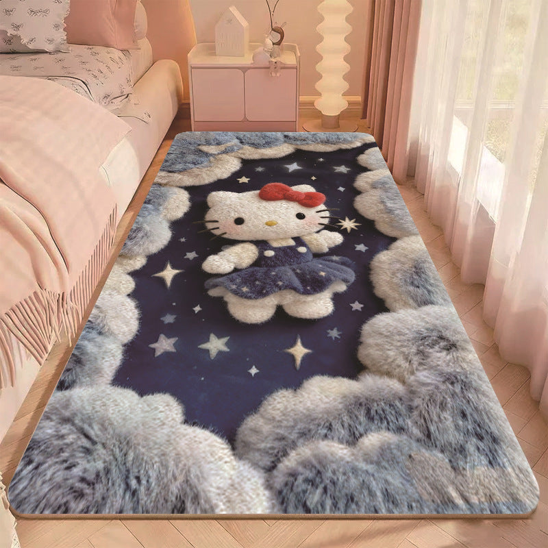 Cartoon-Themed Plush Floor Mat for Home