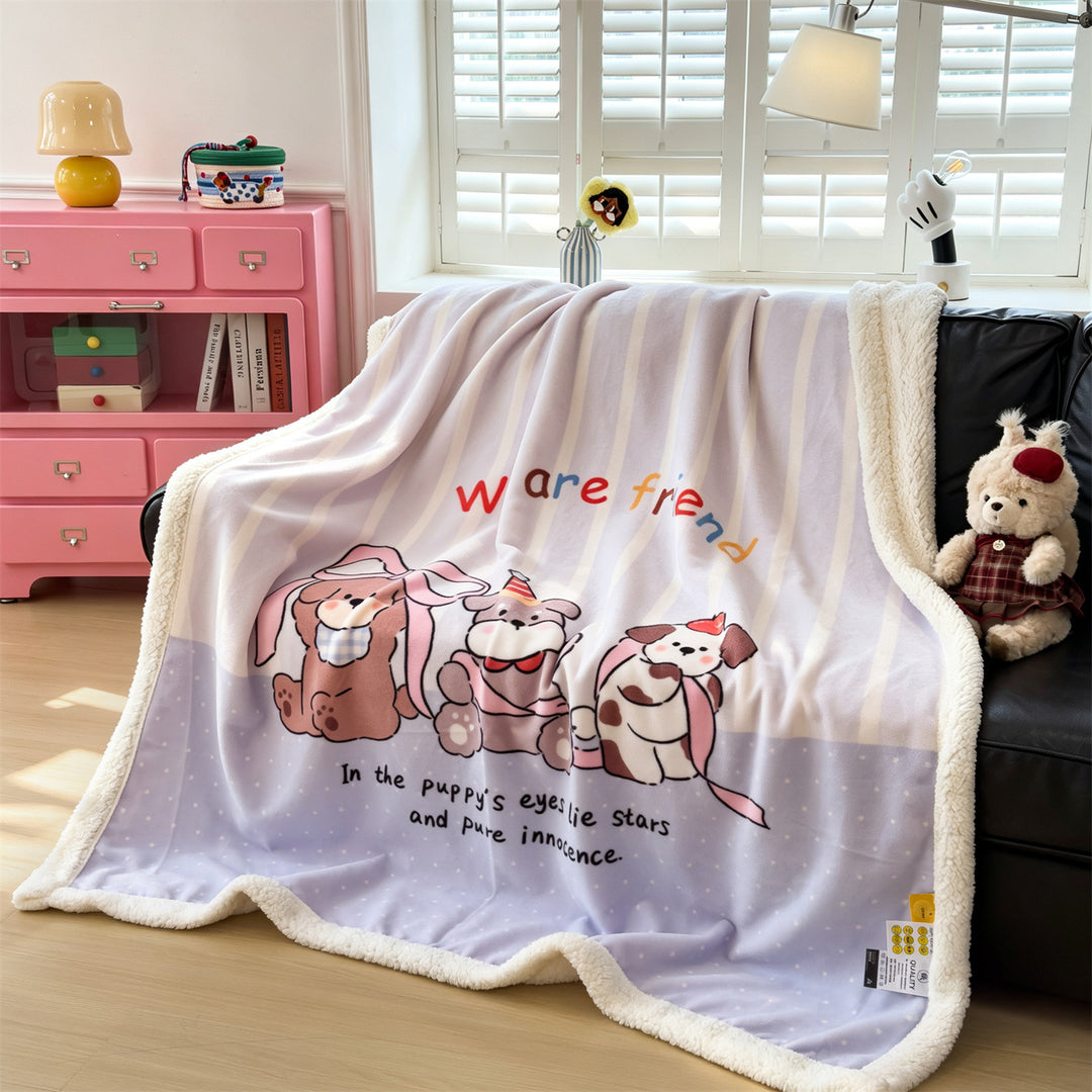 Cozy Cartoon Animal Blanket