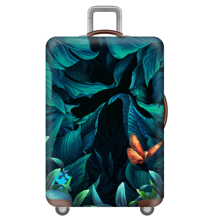 Unisex non-elastic suitcase cover with tropical leaf pattern, stretch protective cover for hard shell and soft case Stornfield