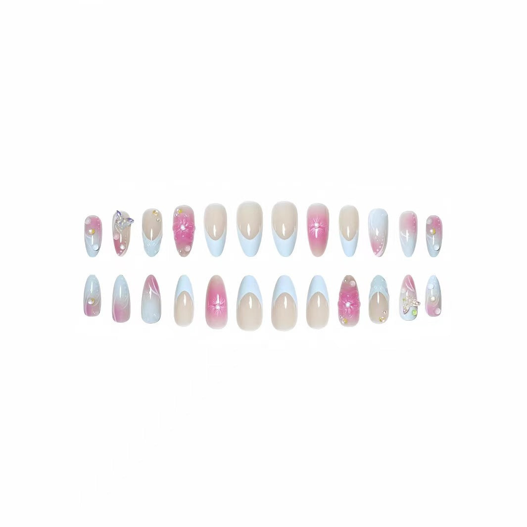 Premium Floral Art Press-On Nail Set Stornfield