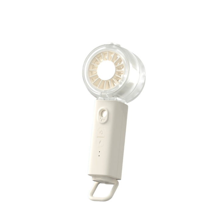 Cooling portable rechargeable handheld misting fan with foldable loop and adjustable multi-speed control Stornfield