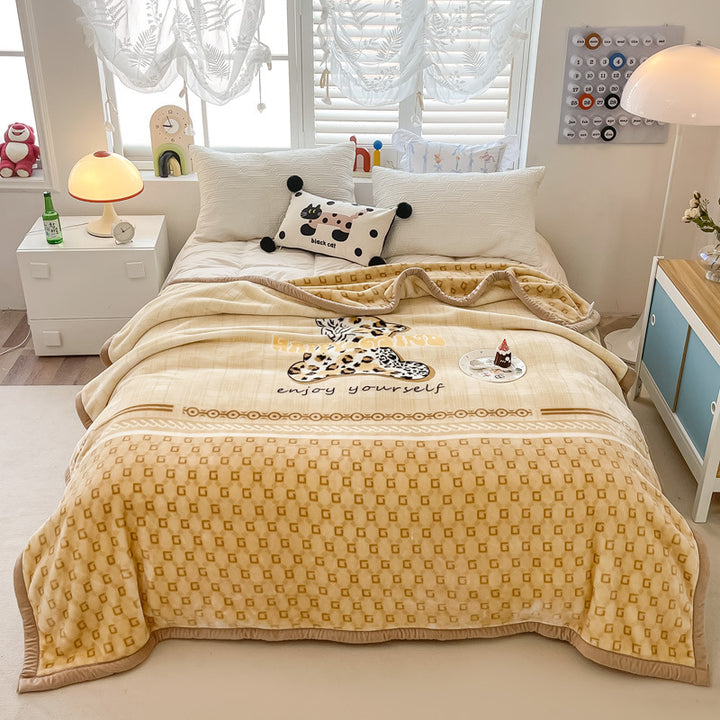 Floral Patterned Fleece Throw Blanket Stornfield