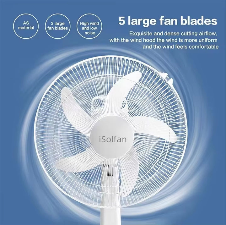 Ladies solar-powered table fan with remote control and variable speed regulation module Stornfield