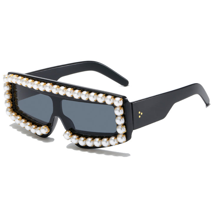 Women's fashionable sunglasses with pearl appliqués Stornfield