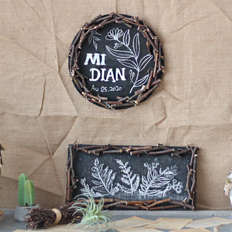 Decorative wall table with rustic frame Stornfield