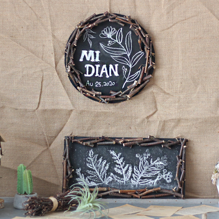 Decorative wall table with rustic frame Stornfield