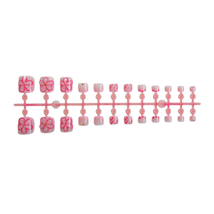 Acrylic nail set with playful flower designs Stornfield