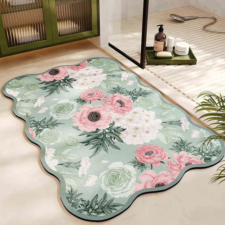 Plush Leaf-Shaped Bath Mat