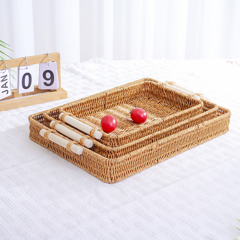 Rustic Woven Food Serving Tray Stornfield