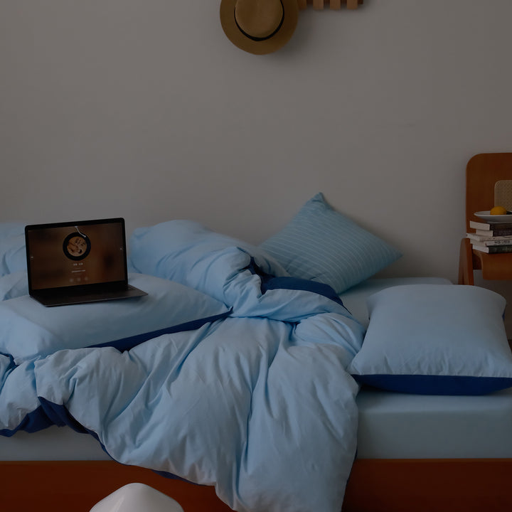 Stonewashed Cotton Duvet Cover & Oversized Comforter