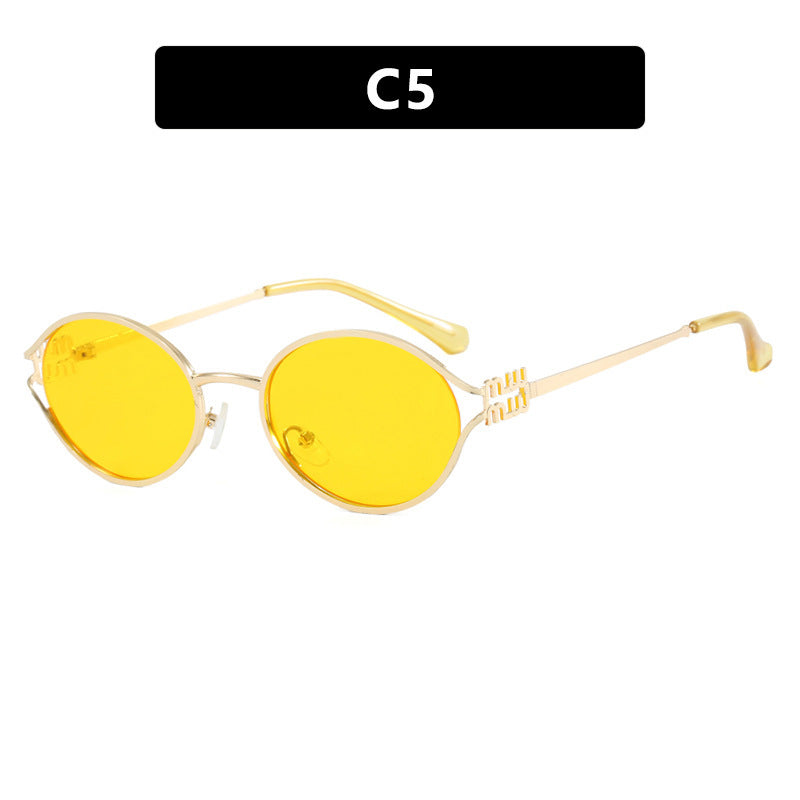 Women's Oval Sunglasses with Elegant Metal Frame and Fashionable Design Stornfield