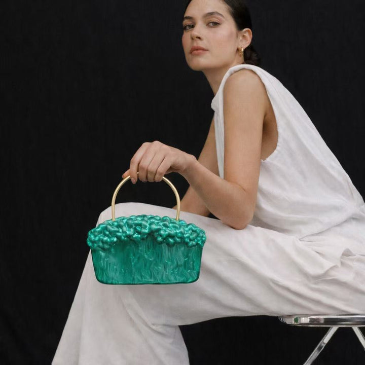 Sculptural Pearl-Embellished Handbag