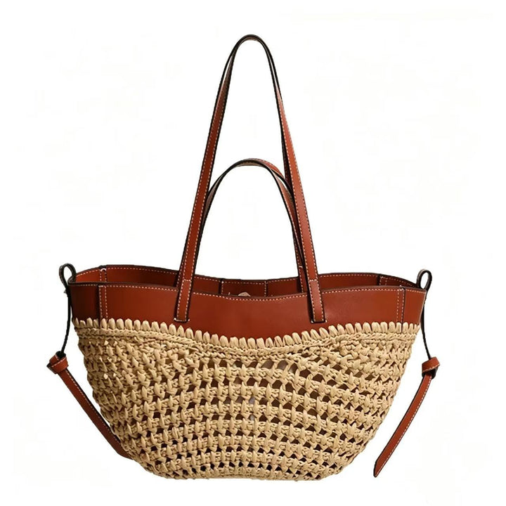 Braided shopping bag with high-quality leather trim Stornfield